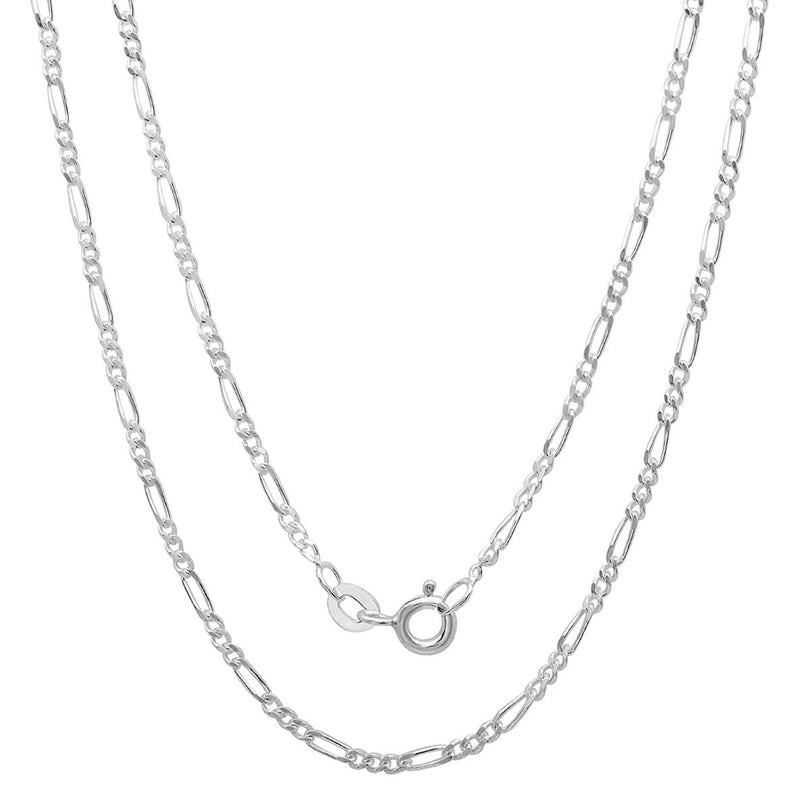 Italian Sterling Silver Unisex Figaro Chain Jewelry 16 - DailySale