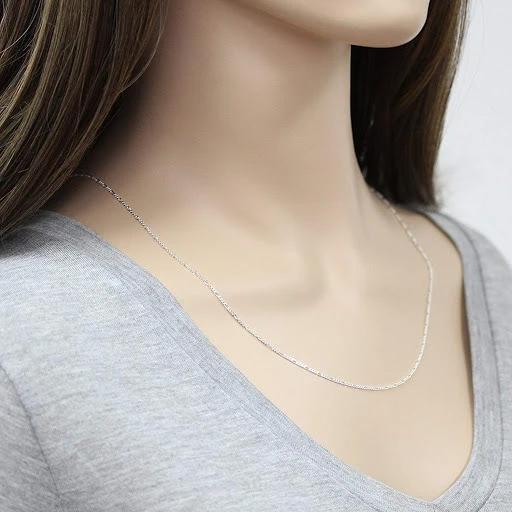 Italian Sterling Silver Unisex Figaro Chain Jewelry - DailySale