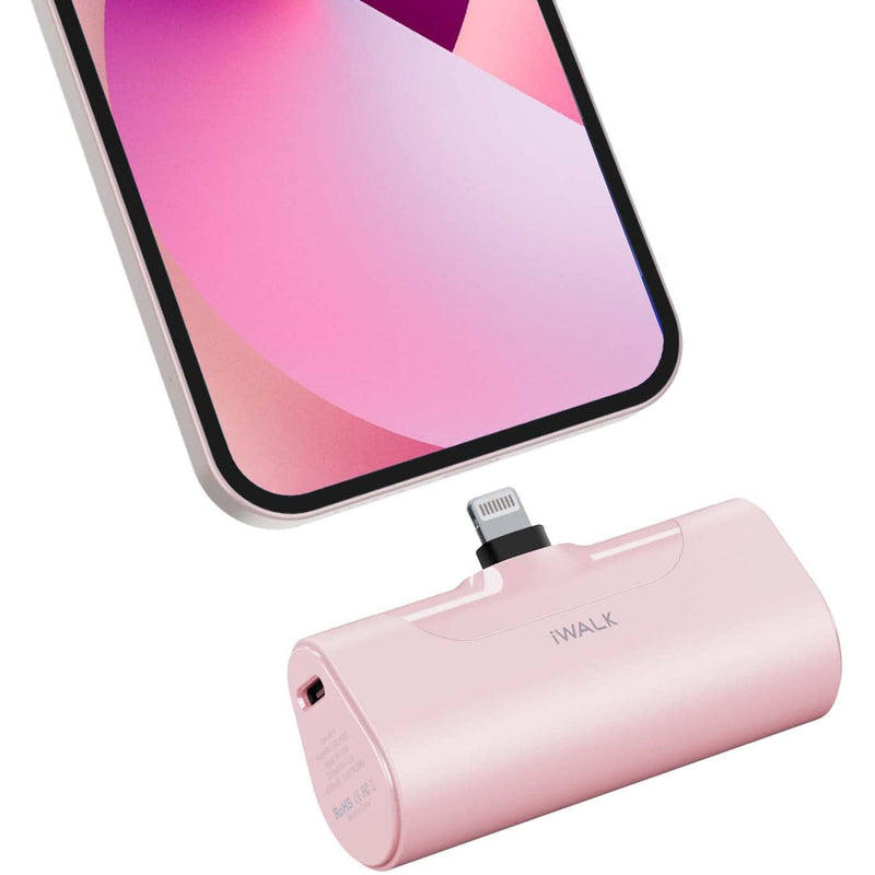 iWALK Small Portable Charger 4500mAh Ultra-Compact Power Bank Mobile Accessories Pink - DailySale