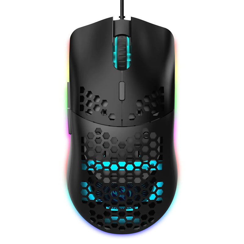 J900 Honeycomb Hollow Wired Gaming Mouse Computer Accessories Black - DailySale