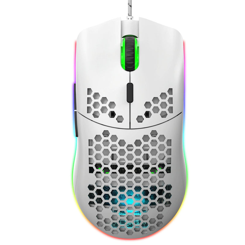 J900 Honeycomb Hollow Wired Gaming Mouse Computer Accessories White - DailySale