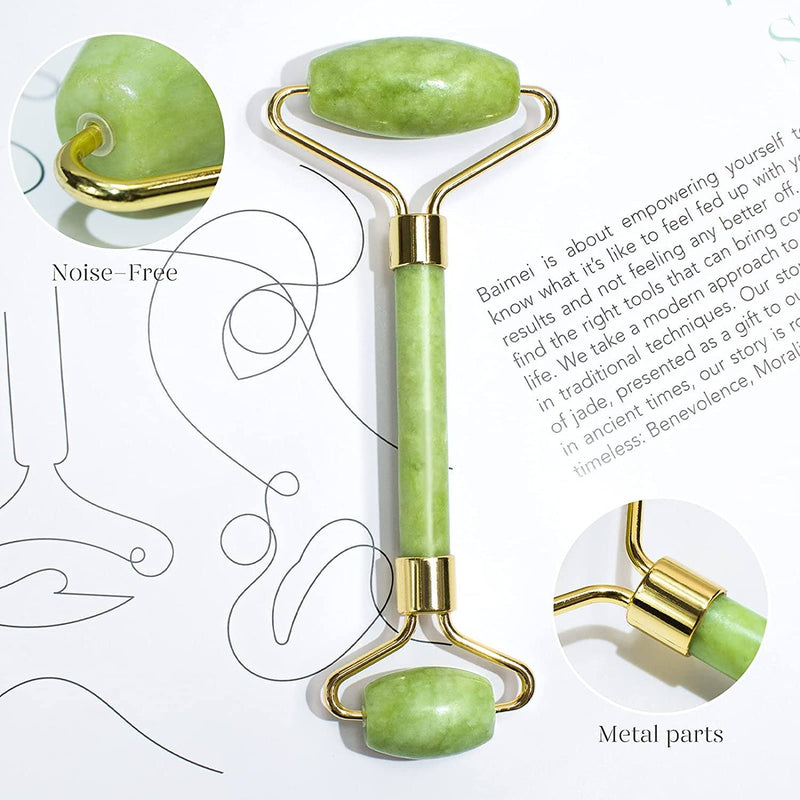 Jade Roller & Gua Sha Set Facial Beauty Tools Face Roller Skin Massager Beauty & Personal Care - DailySale