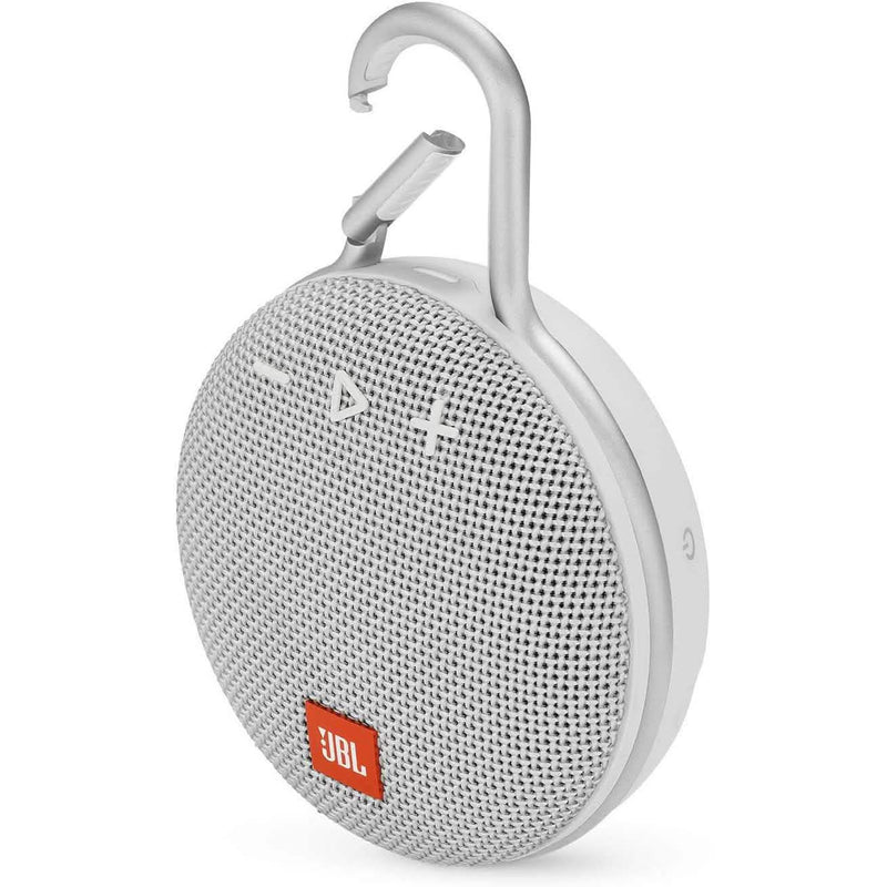 JBL Clip 3 Portable Waterproof Wireless Bluetooth Speaker - White Headphones & Speakers - DailySale