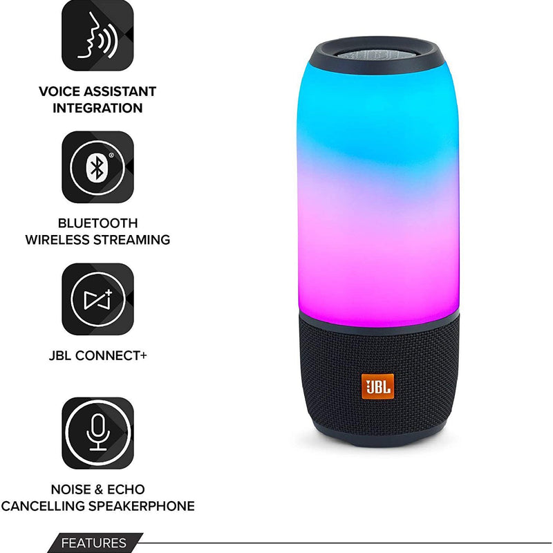 JBL Pulse 3 Wireless Bluetooth IPX7 Waterproof Speaker Black Headphones & Speakers - DailySale