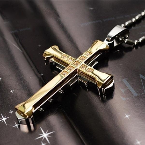 Jesus Cross Pendant Necklace Jewelry Necklaces Gold - DailySale