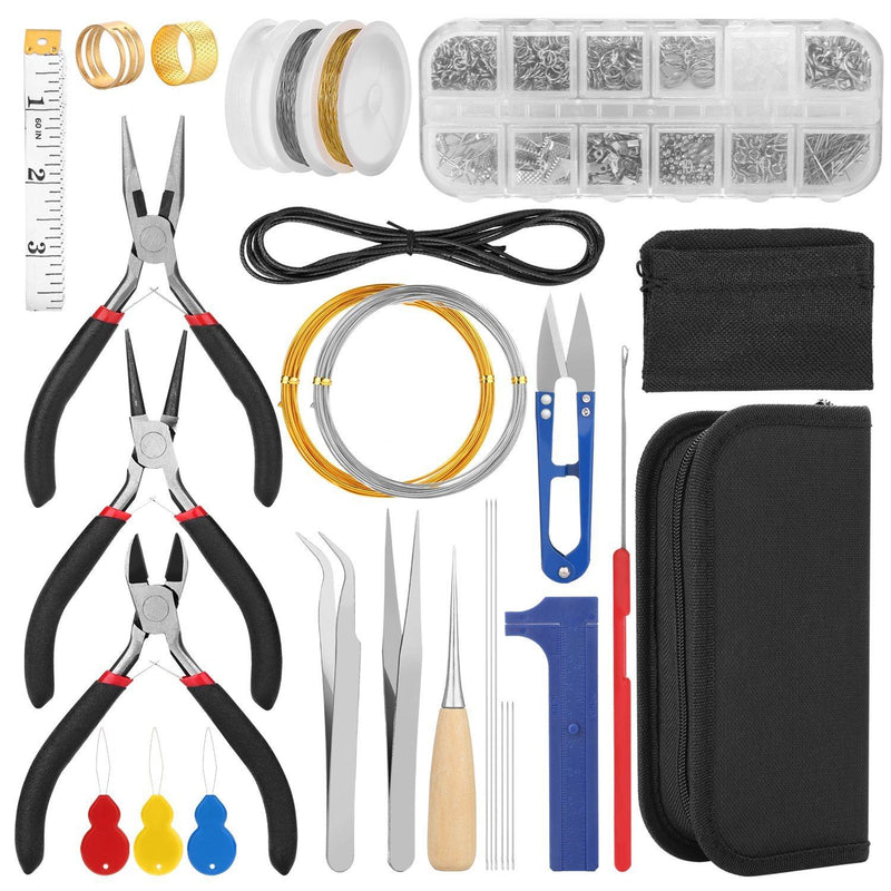 Jewelry Making Supplies Finding Kit Pliers Ribbon Ends Eye Pins Earring Hooks for DIY Craft Everything Else - DailySale