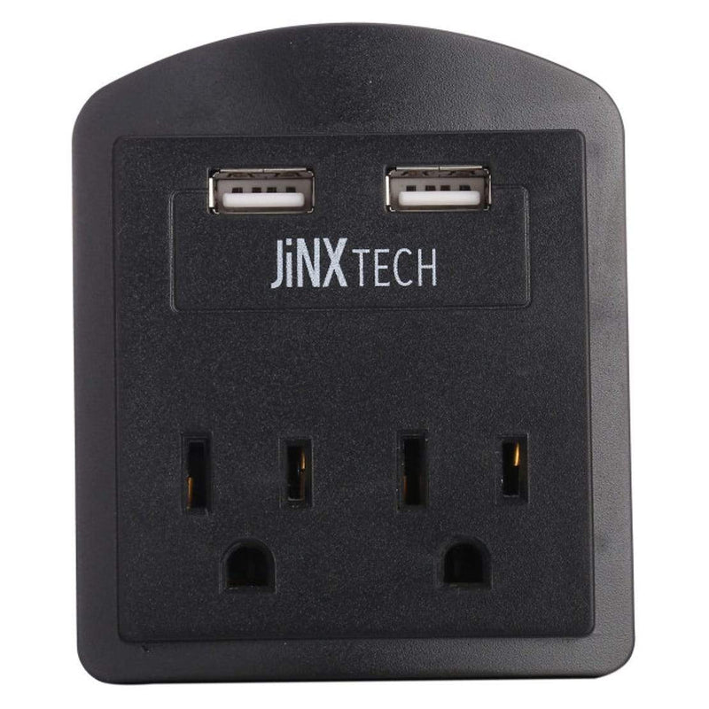 JinxTech 2-Outlet Wall Tap with Dual USB Gadgets & Accessories Black 1 Pack - DailySale