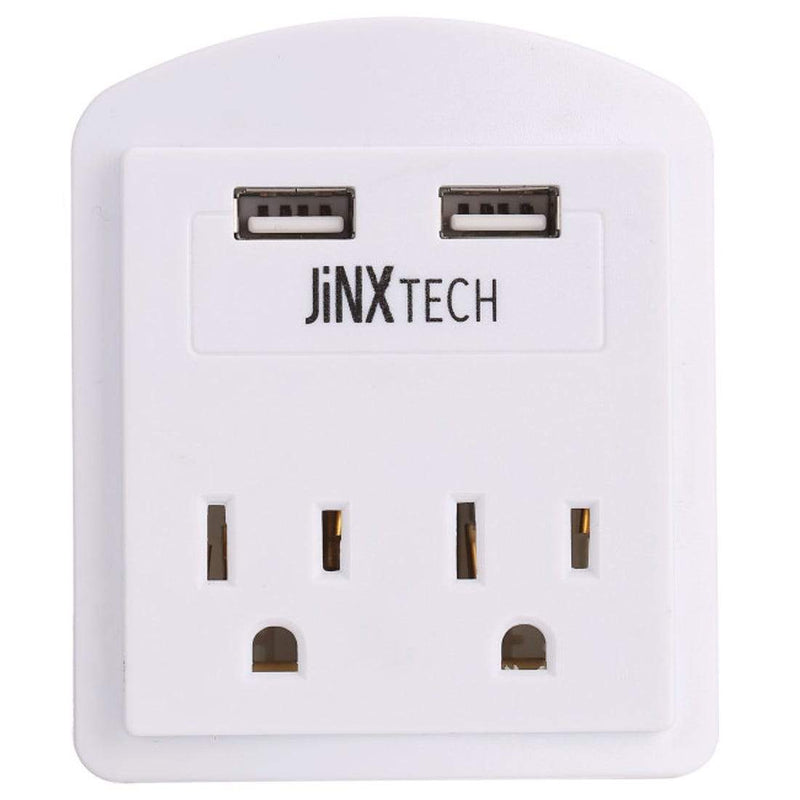 JinxTech 2-Outlet Wall Tap with Dual USB Gadgets & Accessories White 1 Pack - DailySale