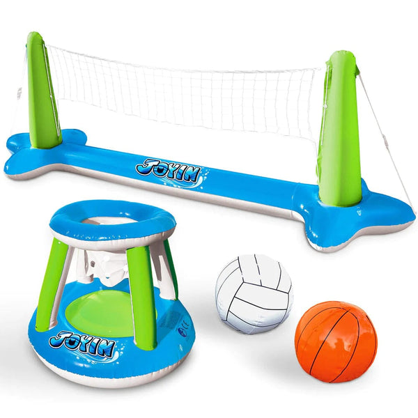 JOYIN Inflatable Basketball and Volleyball Pool Float Set Sports & Outdoors - DailySale