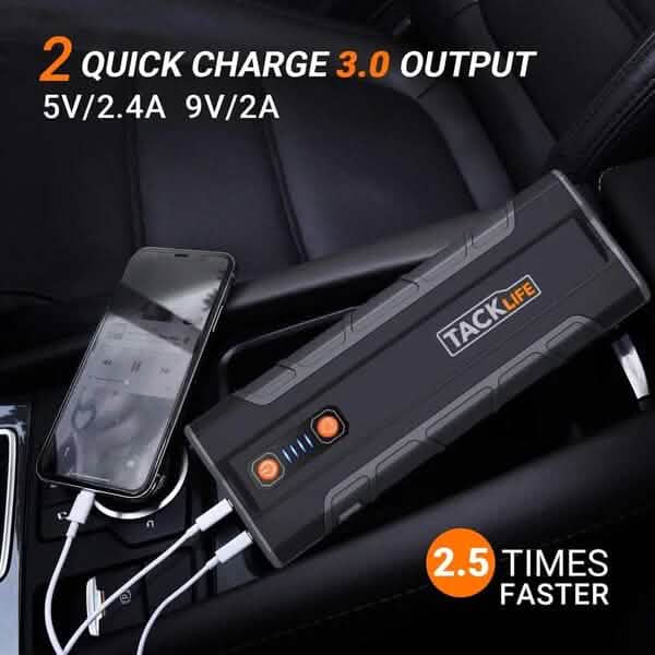 Jump Starter 1000A Peak 20000mAh 12V Car Jumper Black T8 MAX Automotive - DailySale