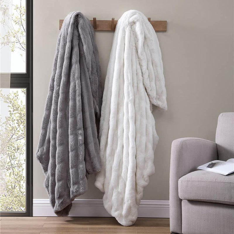 Juniper Faux Fur 50" x 70" Throw Blanket Bedding - DailySale