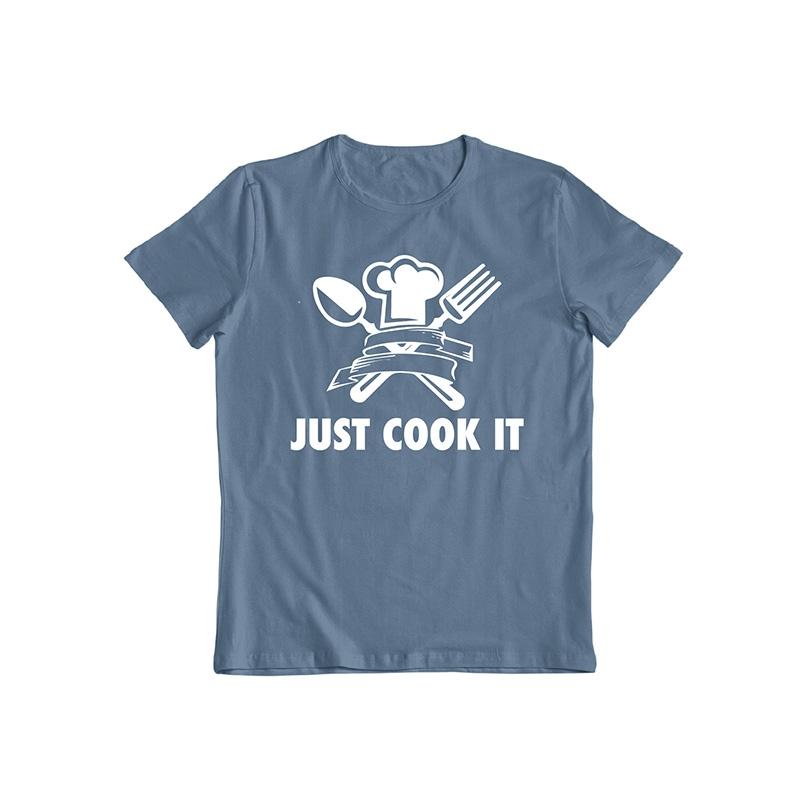 Just Cook It Fun T-Shirt Women's Apparel S Indigo - DailySale