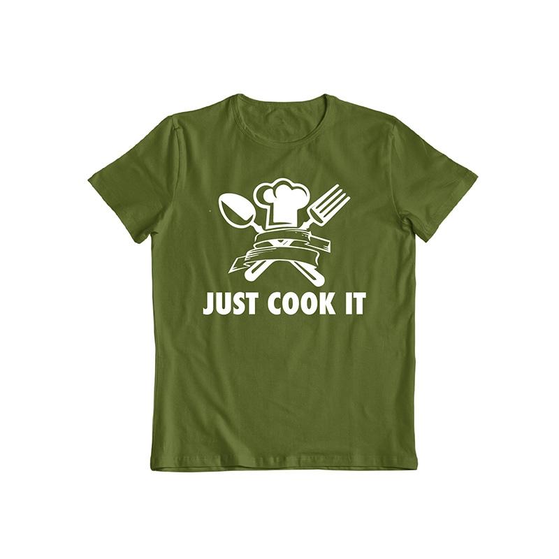 Just Cook It Fun T-Shirt Women's Apparel S Military Green - DailySale