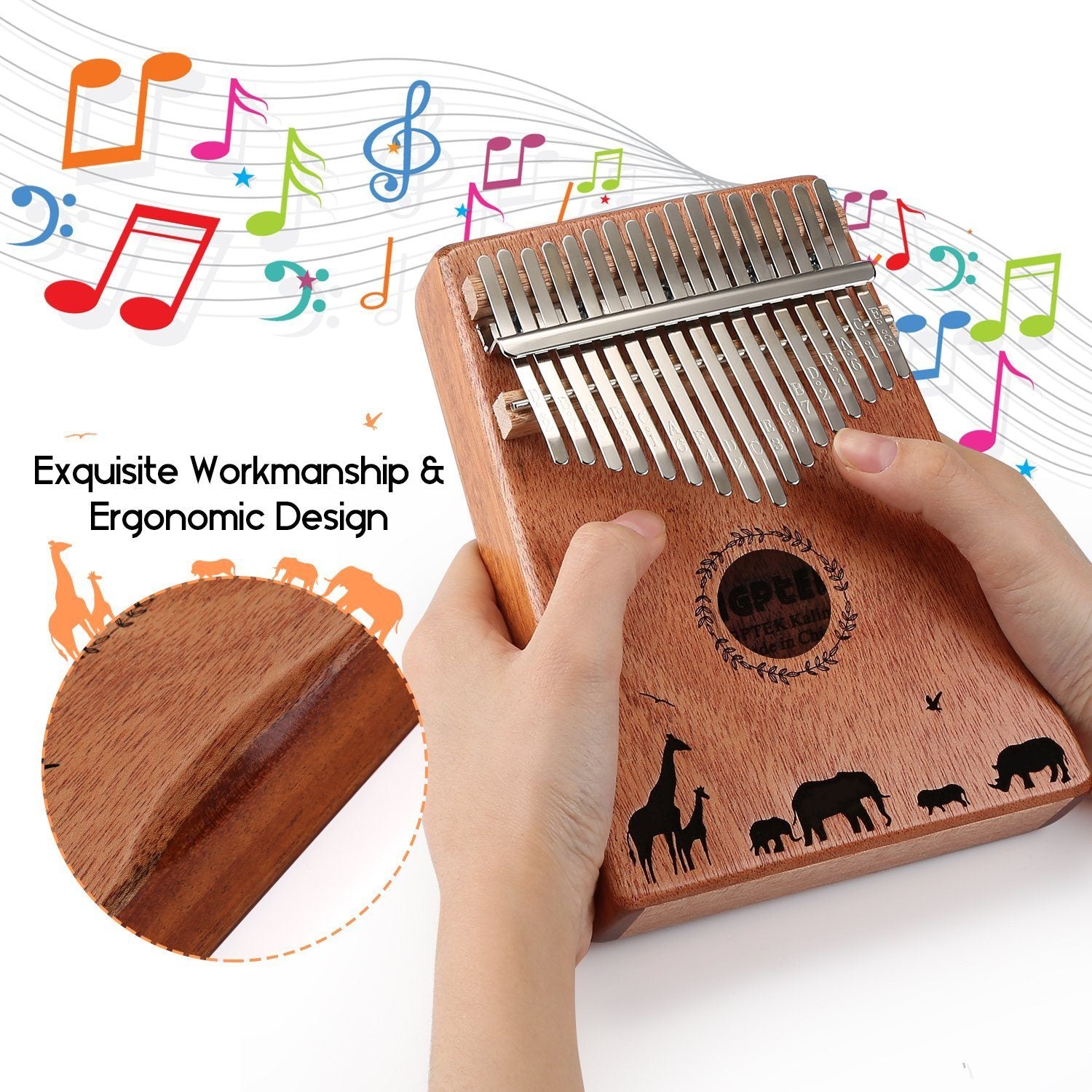 Kalimba 17 Keys Thumb Piano with Tuning Hammer and Bag Toys & Games - DailySale