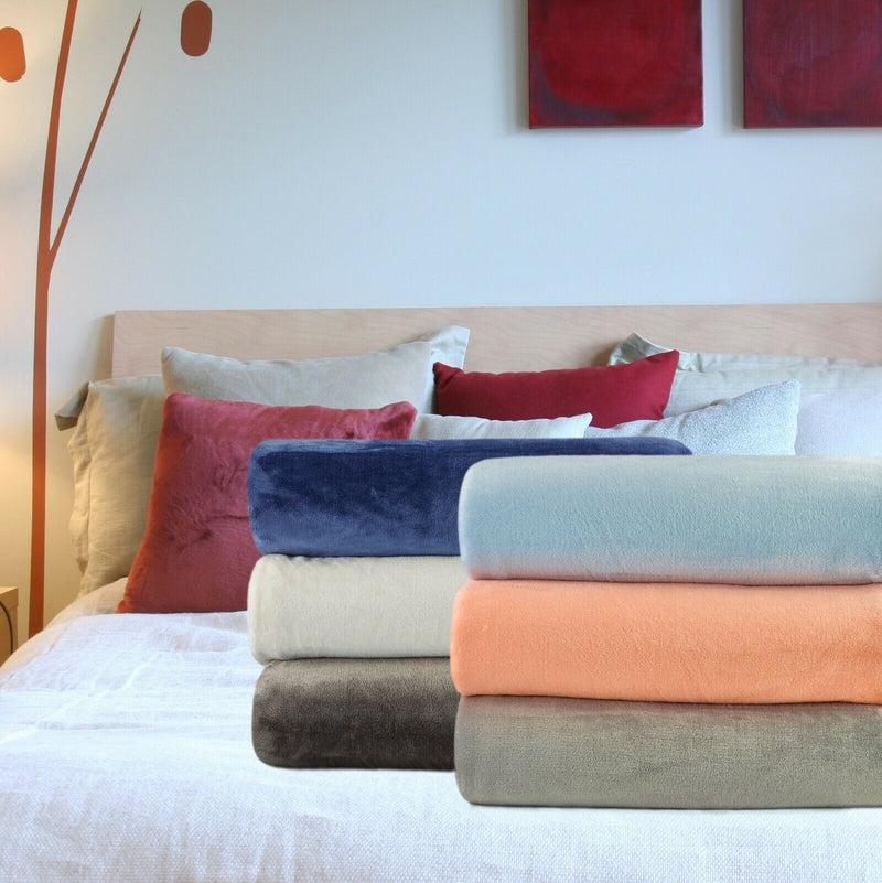 Kathy Ireland Flannel Solid Microplush Bed Blankets Bedding - DailySale