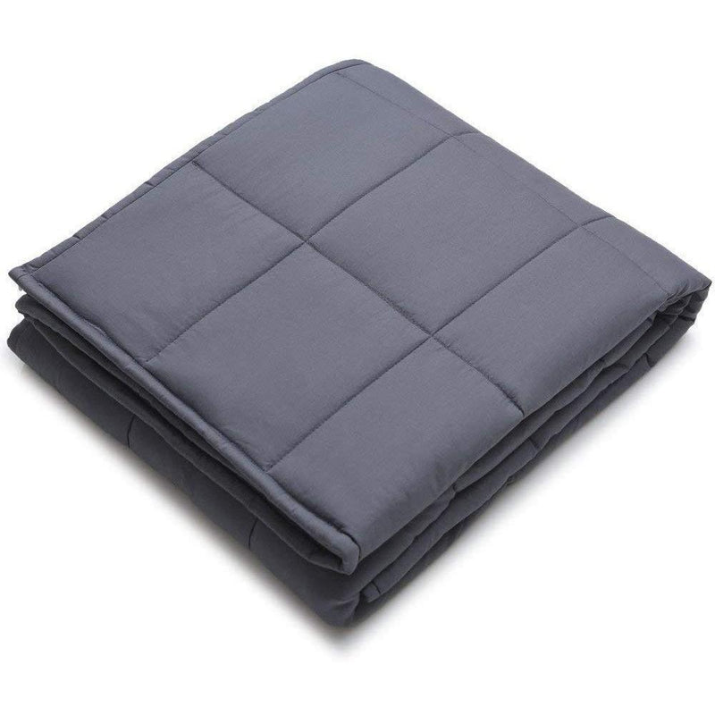 Kathy Ireland Weighted Blanket with Glass Beads Linen & Bedding 48" x 72" - 12 lb Charcoal - DailySale