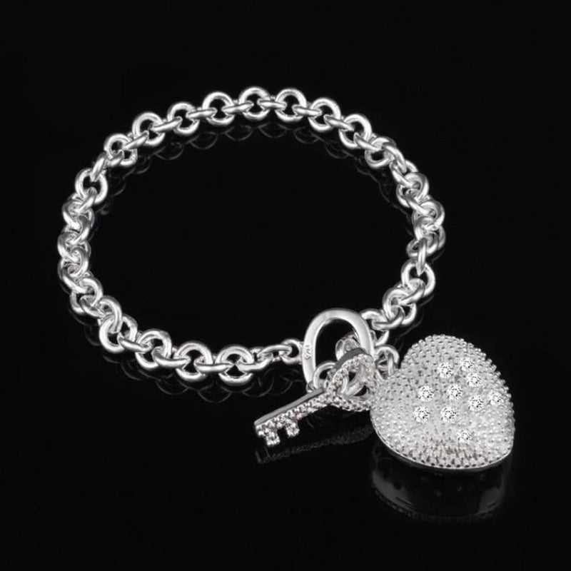 "Key To My Heart" Toggle Charm Bracelet Jewelry - DailySale