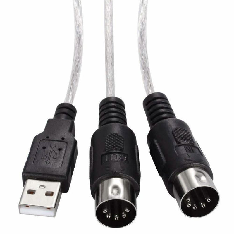 Keyboard to PC Adapter USB In-Out MIDI Interface Music Recording Converter Computer Accessories - DailySale