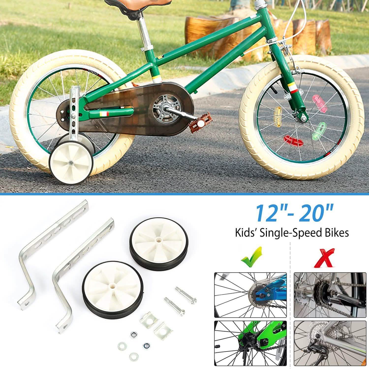 Kids Bicycle Training Wheels Adjustable for 12"-20" Bike Sports & Outdoors - DailySale