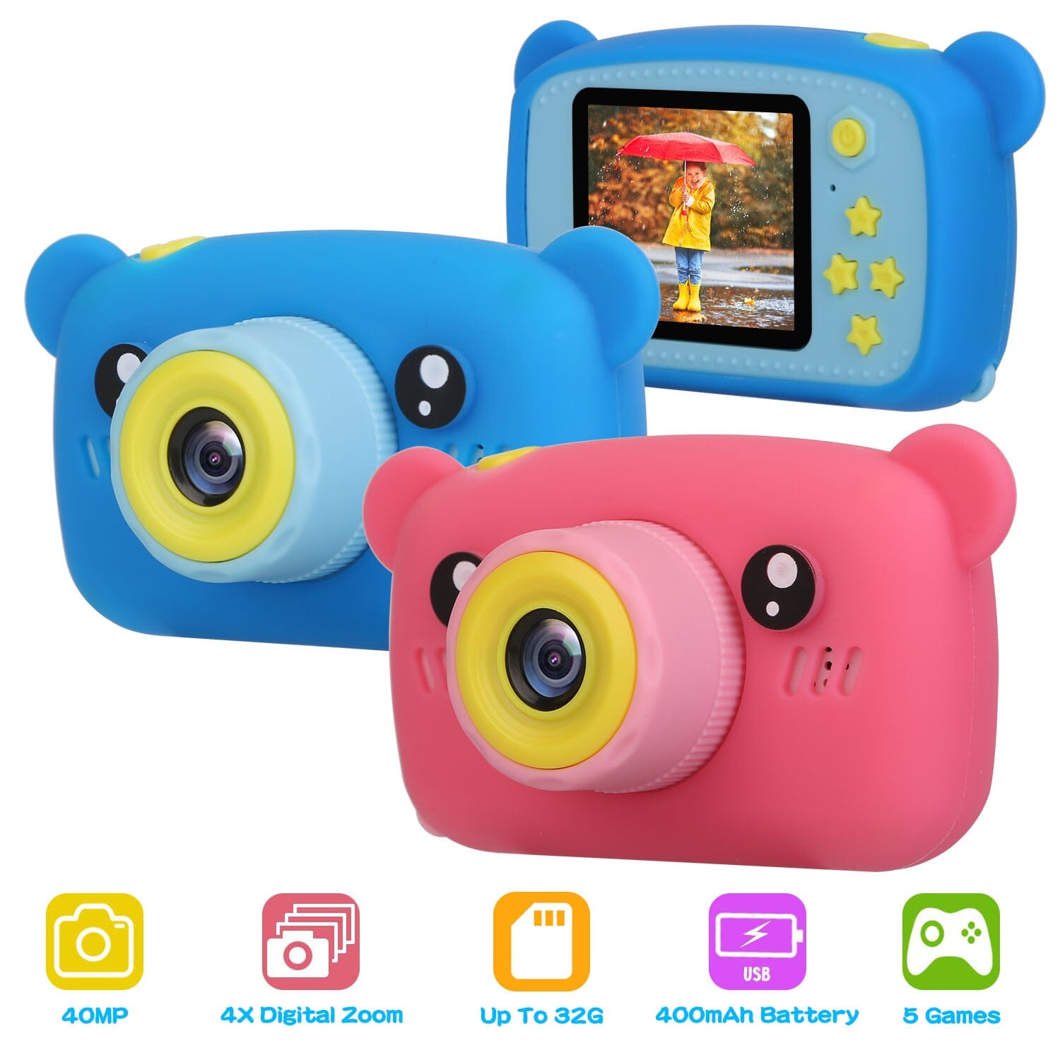 Kids Digital Camera with 2" Screen 4x Digital Zoom Toys & Games - DailySale