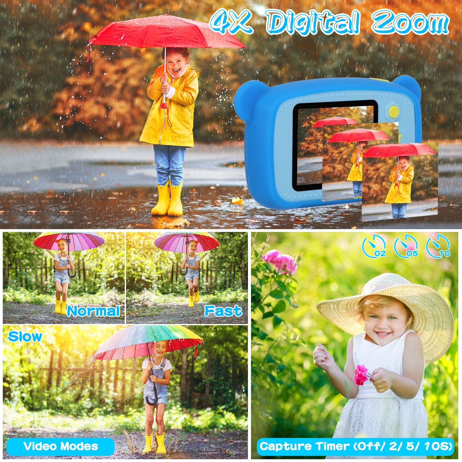 Kids Digital Camera with 2" Screen 4x Digital Zoom Toys & Games - DailySale