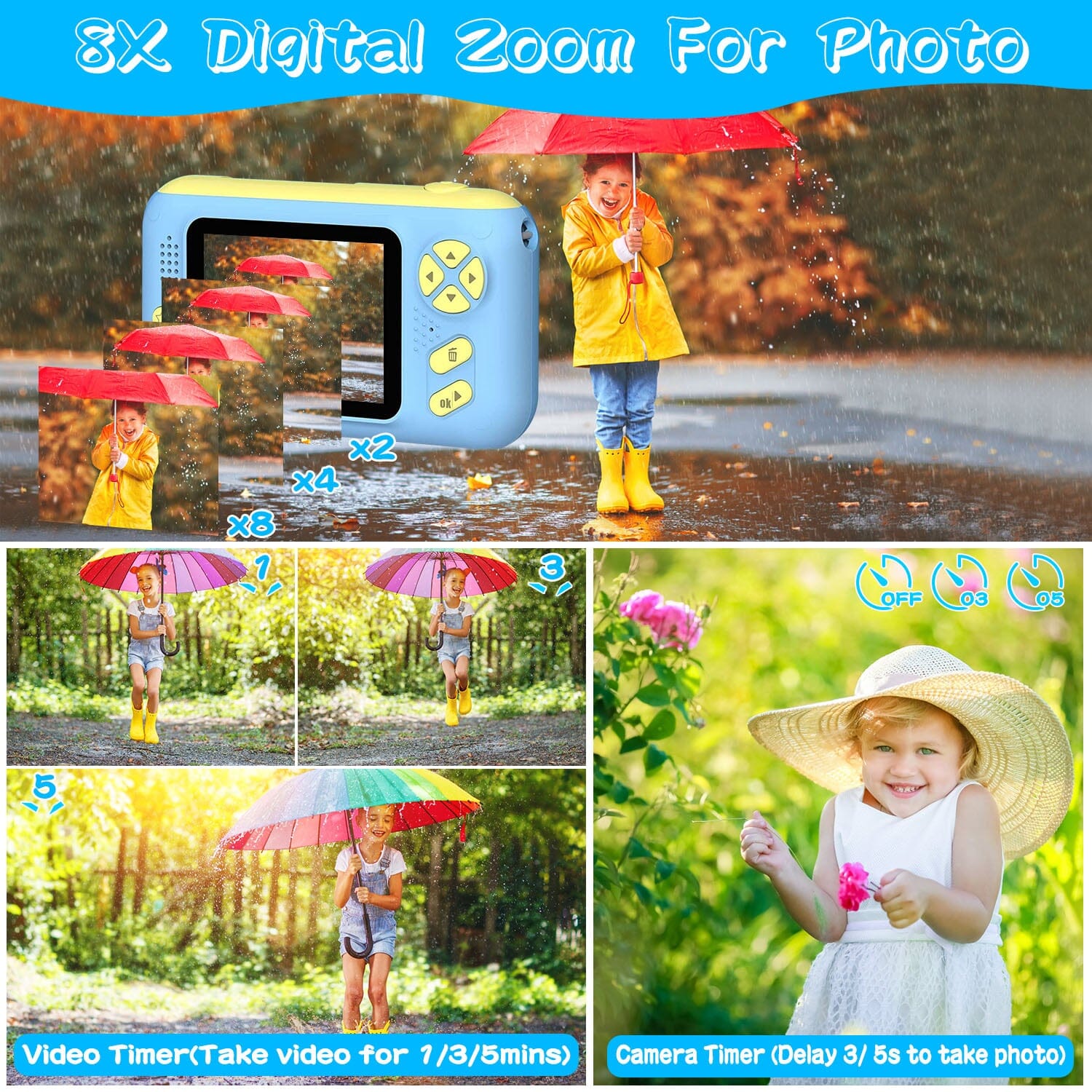 Kids Digital Camera with Flip Lens Cameras & Drones - DailySale