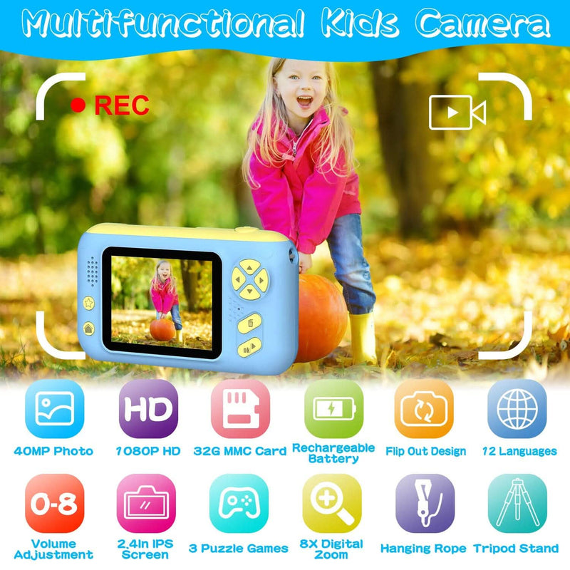 Kids Digital Camera with Flip Lens Cameras & Drones - DailySale