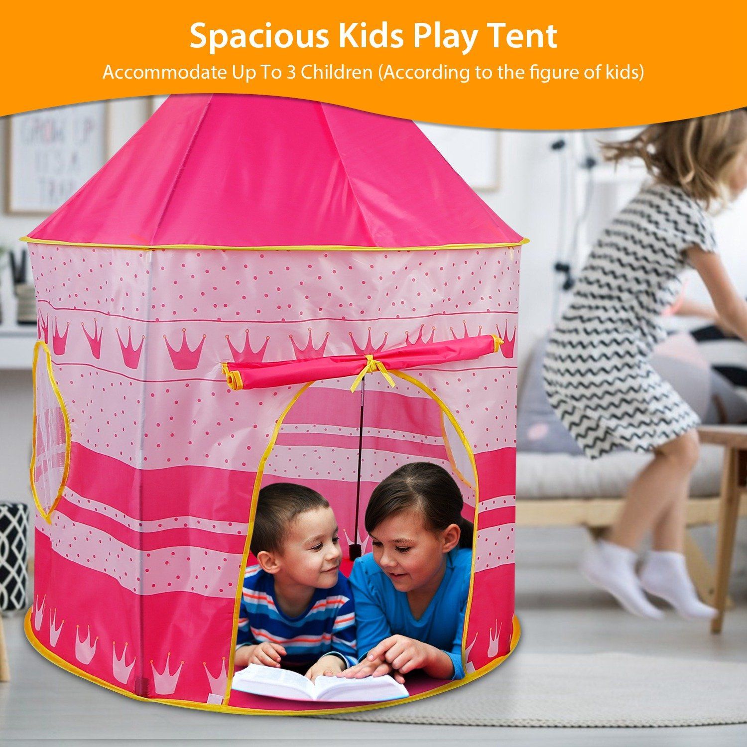 Kids Foldable Pop Up Play Tent Toys & Games - DailySale