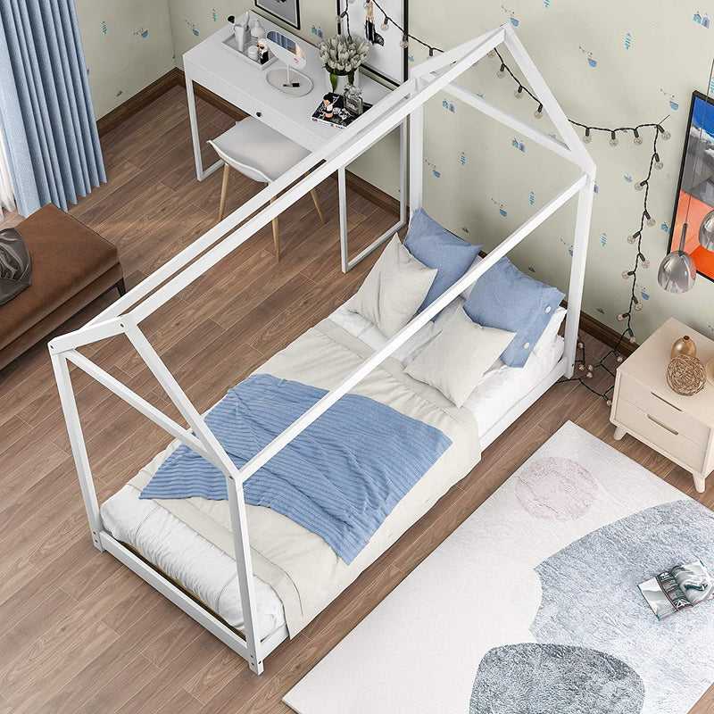 Kids House Bed Frame Twin Floor Bed
