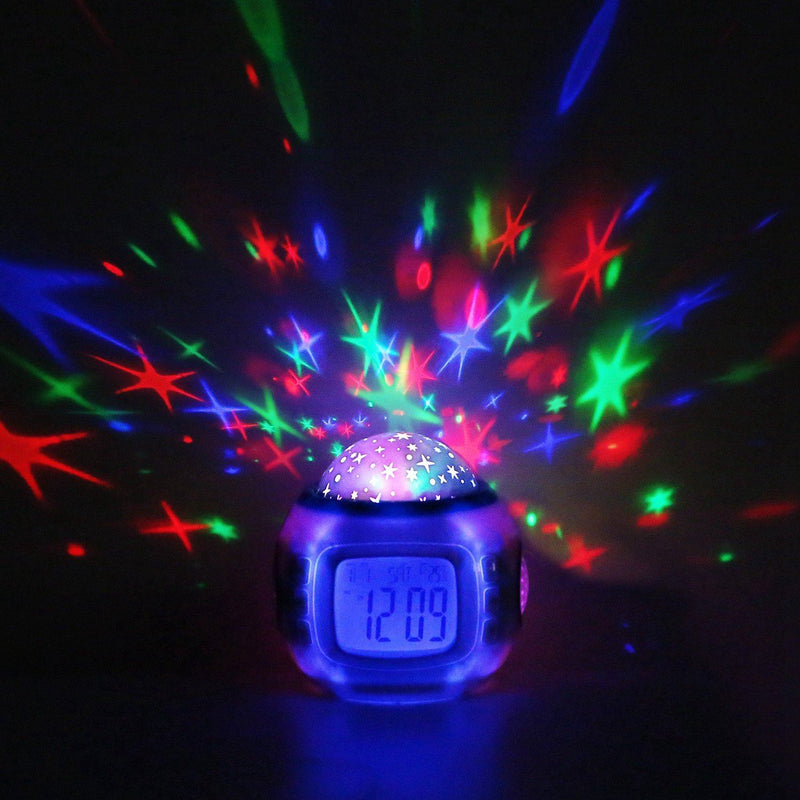 Kids Music Star Sky LED Projection Lamp Digital Alarm Clock Indoor Lighting - DailySale