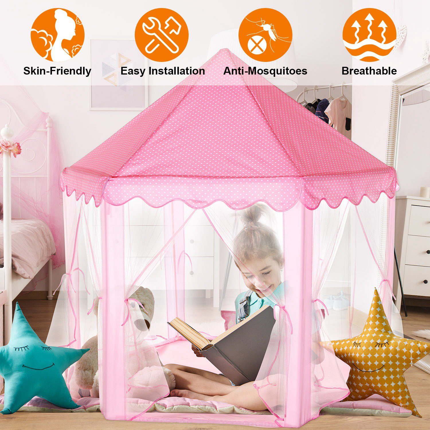 Kids Play Tent Princess for Girls Toys & Hobbies - DailySale