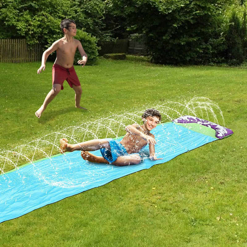 Kids Single Water Slide Lawn Surfing Racing Lane Slip Splash Spray Sprinkler Sports & Outdoors - DailySale