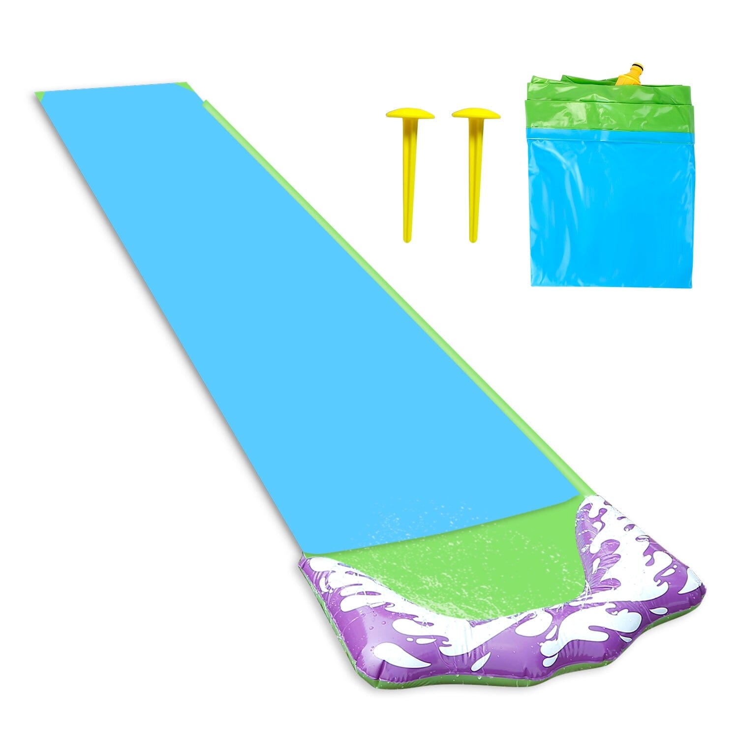 Kids Single Water Slide Lawn Surfing Racing Lane Slip Splash Spray Sprinkler Sports & Outdoors - DailySale