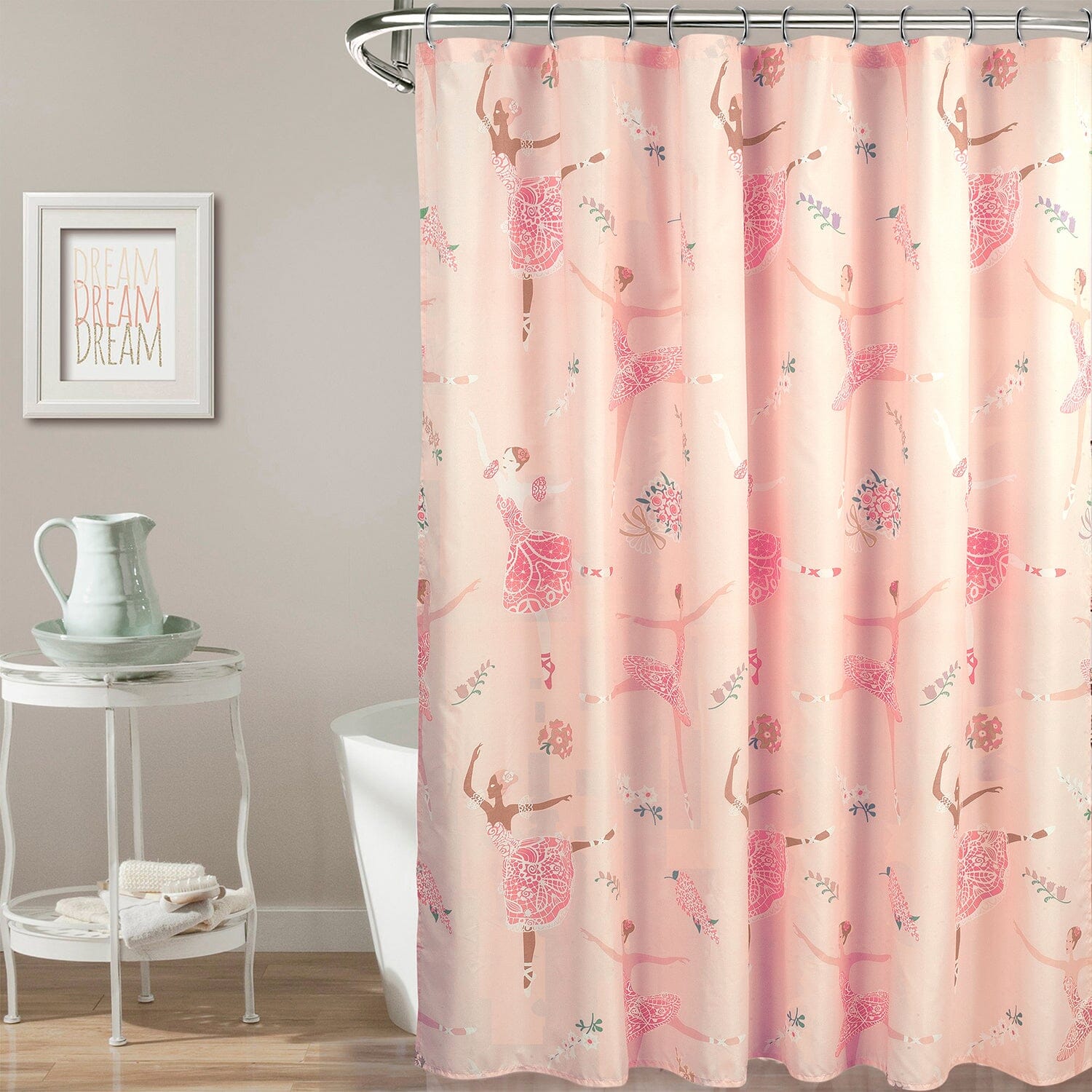 Kidz Mix Dancing Ballerinas Shower Curtain Bath - DailySale