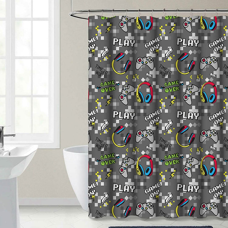 Kidz Mix Game on Glow-in-the-Dark Shower Curtain Bath - DailySale