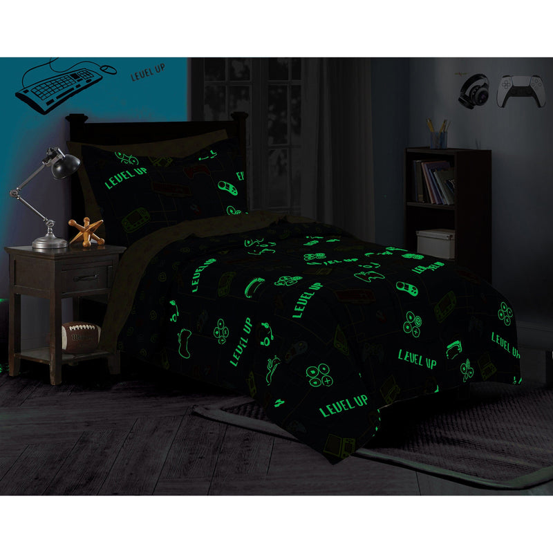 Kidz Mix Level Up Glow In The-Dark Bed In A Bag Bedding - DailySale