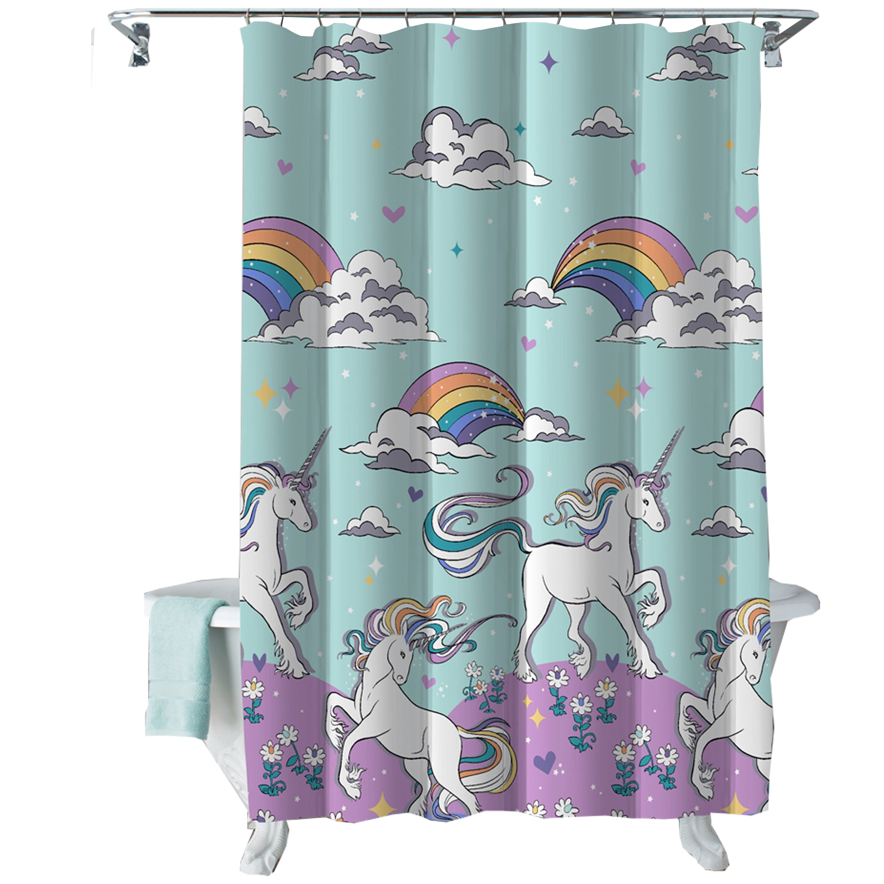 Kidz Mix Magical Unicorn Shower Curtain