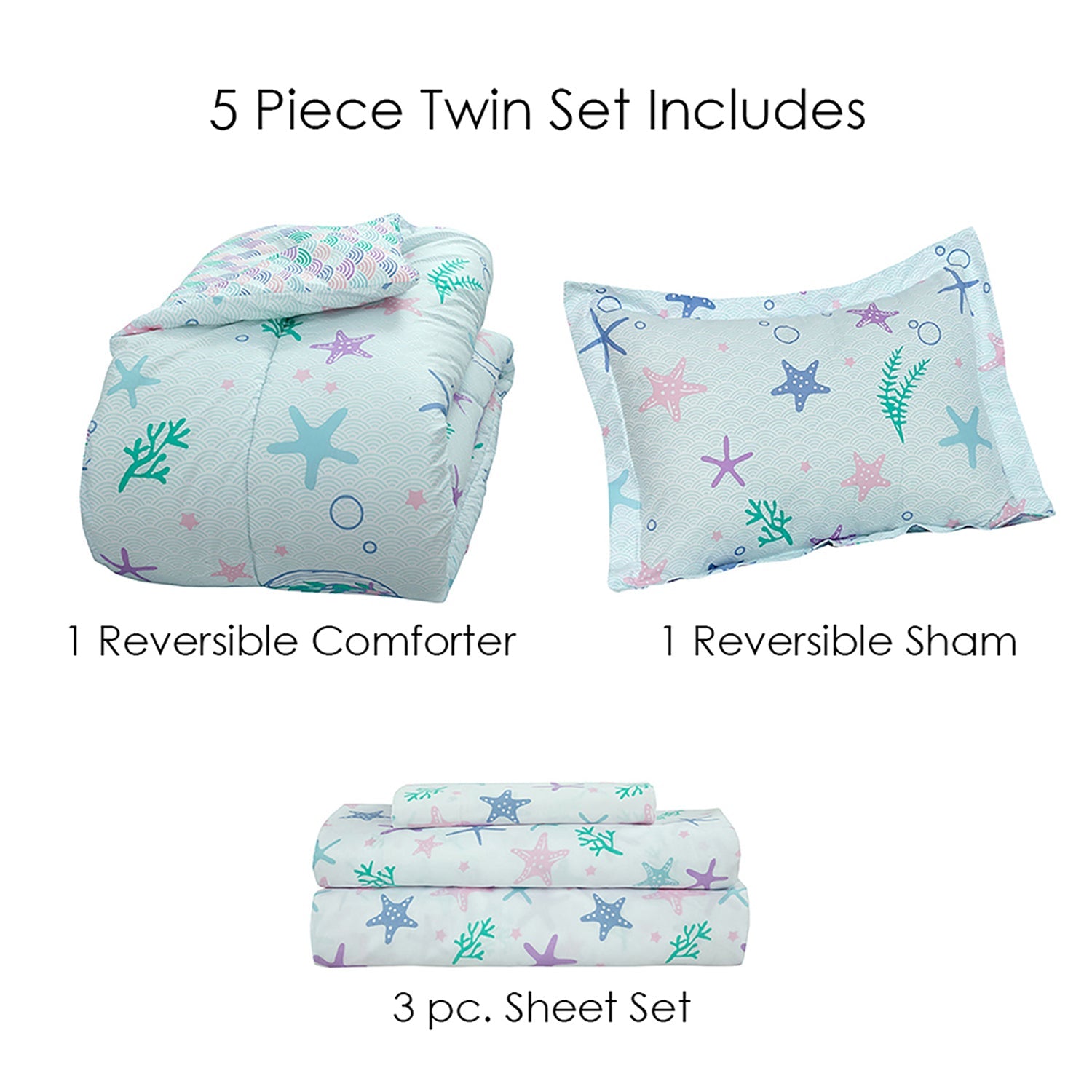 Kidz Mix Mystical Mermaid Bed in a Bag Bedding - DailySale