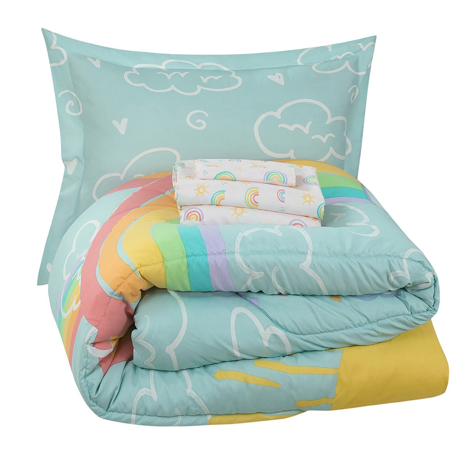 Kidz Mix Rainbow Clouds Bed in a Bag Bedding - DailySale