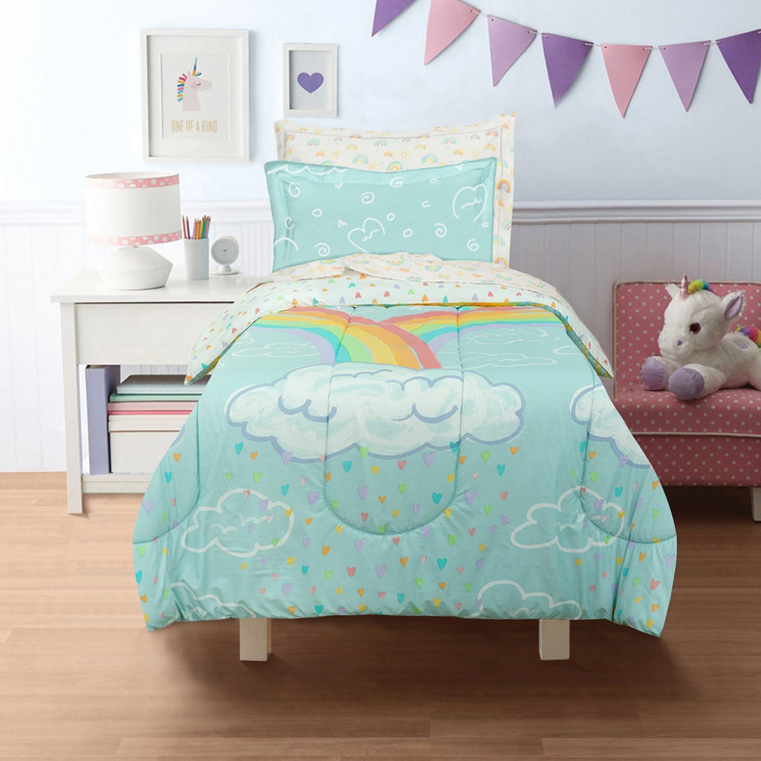 Kidz Mix Rainbow Clouds Bed in a Bag Bedding - DailySale