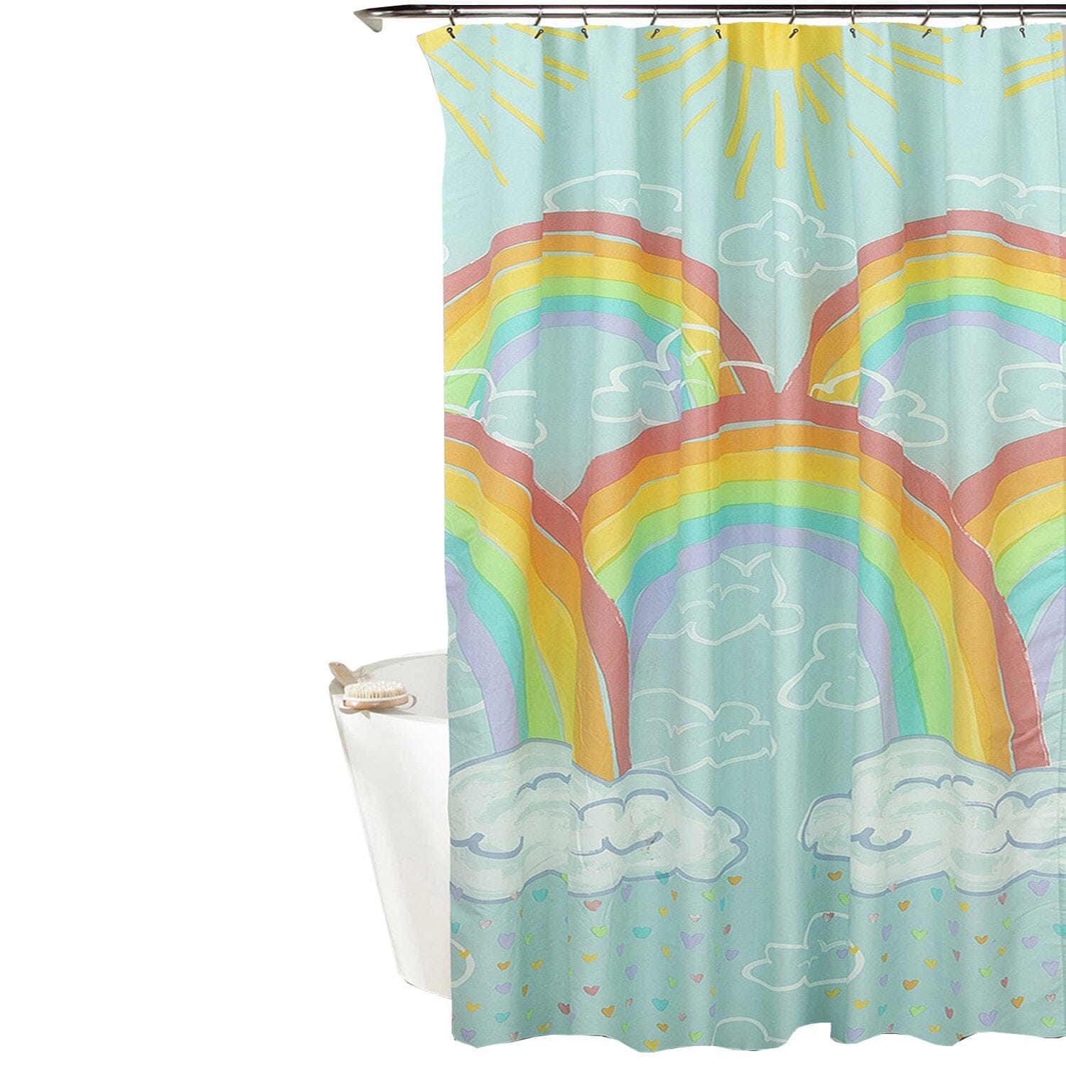 Kidz Mix Rainbow Clouds Shower Curtain Bath - DailySale