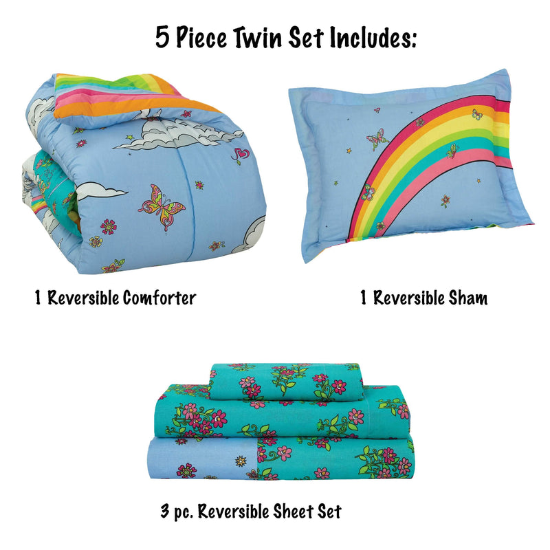 Kidz Mix Rainbow Unicorn Bed in a Bag Bedding - DailySale