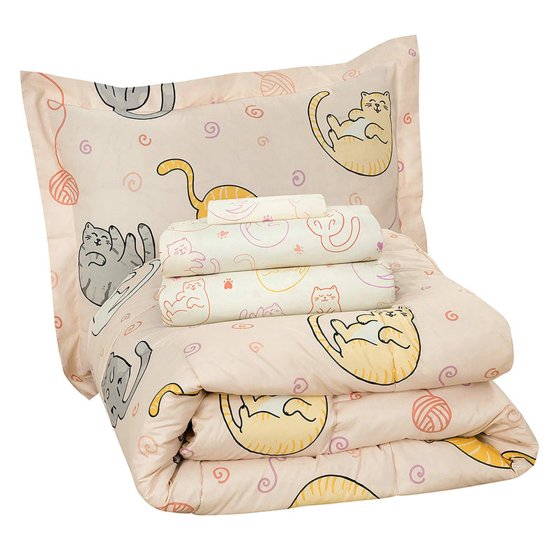 Kidz Mix Sleepy Cats Bed in a Bag Bedding - DailySale