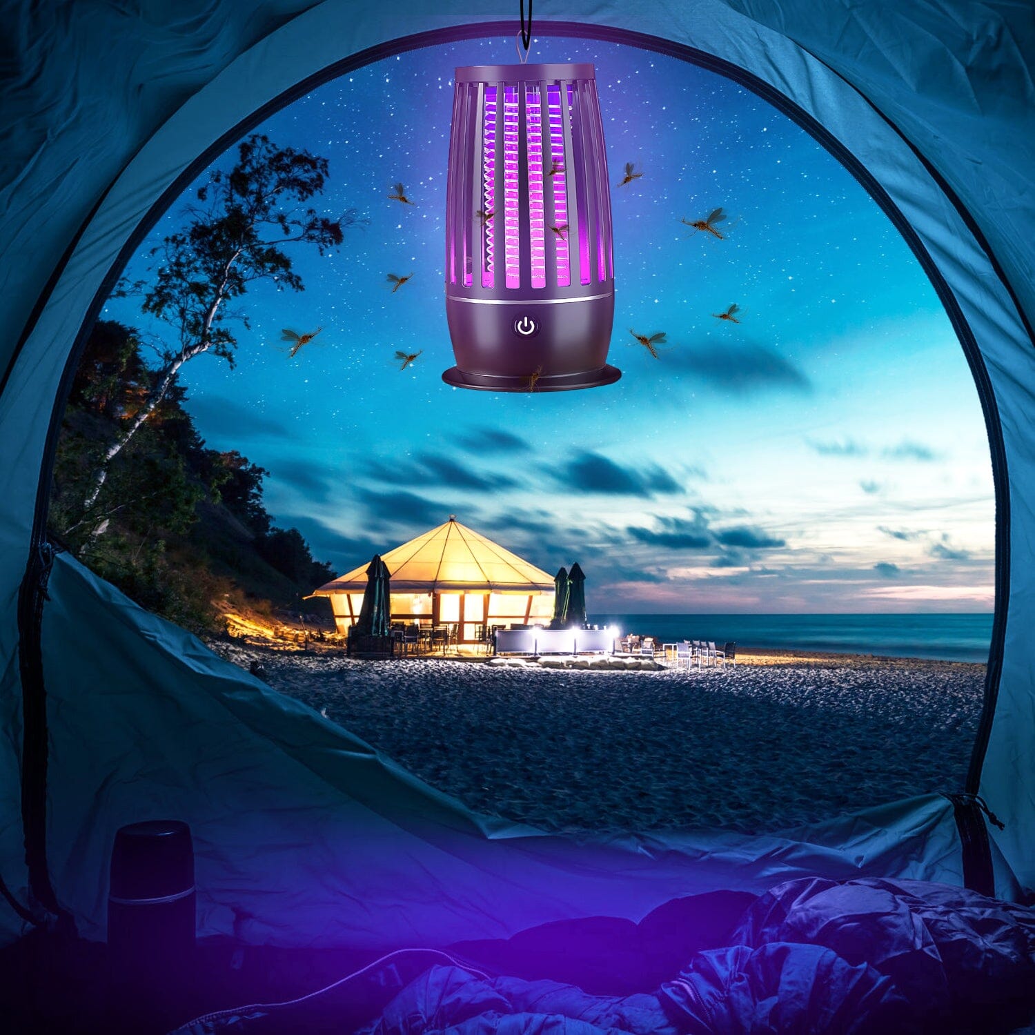 Killer Lamp Bug Zapper with Night Light Strap Mosquito Catcher Pest Control - DailySale