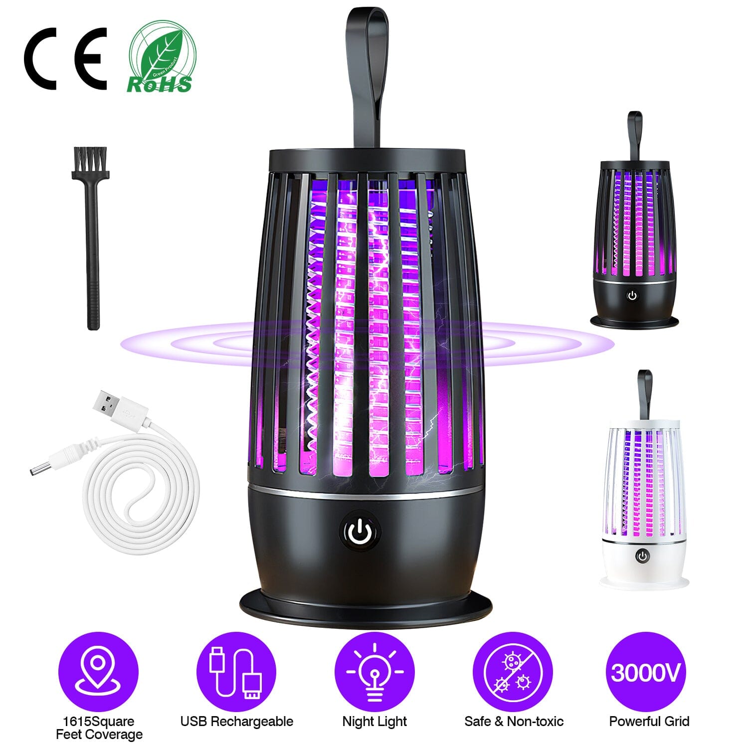 Killer Lamp Bug Zapper with Night Light Strap Mosquito Catcher Pest Control - DailySale