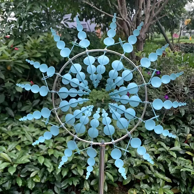 Kinetic Wind Sculptures & Spinners 3D Wind Spinner Wind Powered Wind Art Garden & Patio Blue - DailySale
