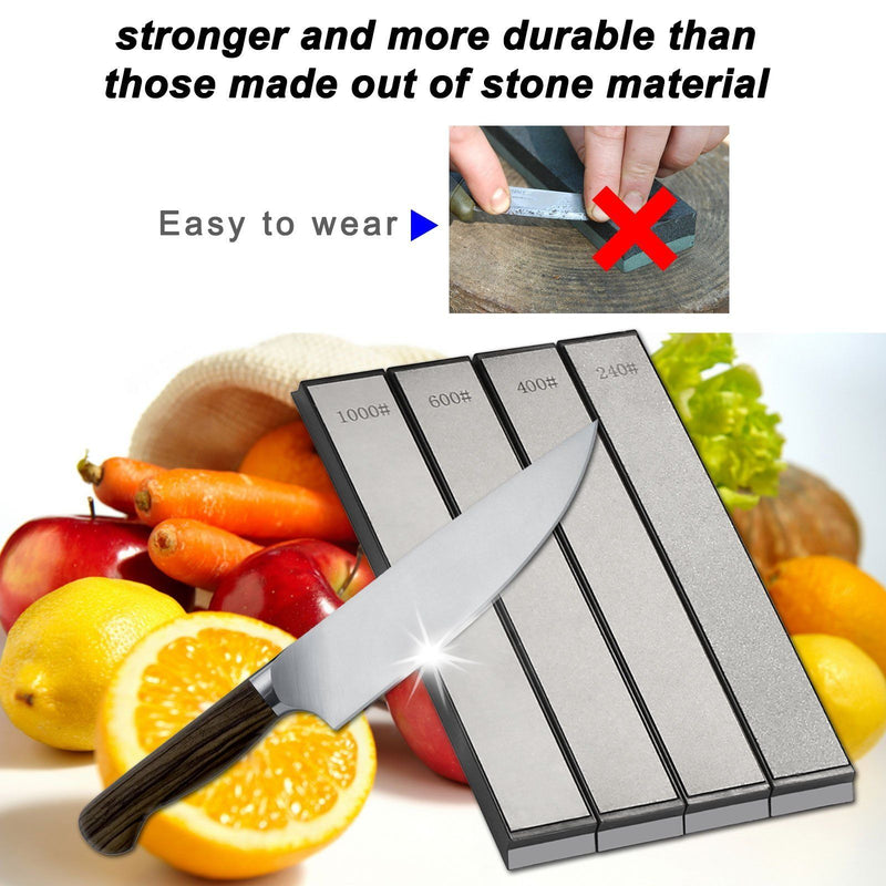 Kitchen Chef Knife Sharpener Fixed Rotation Angle with 4 Whetstones Kitchen & Dining - DailySale
