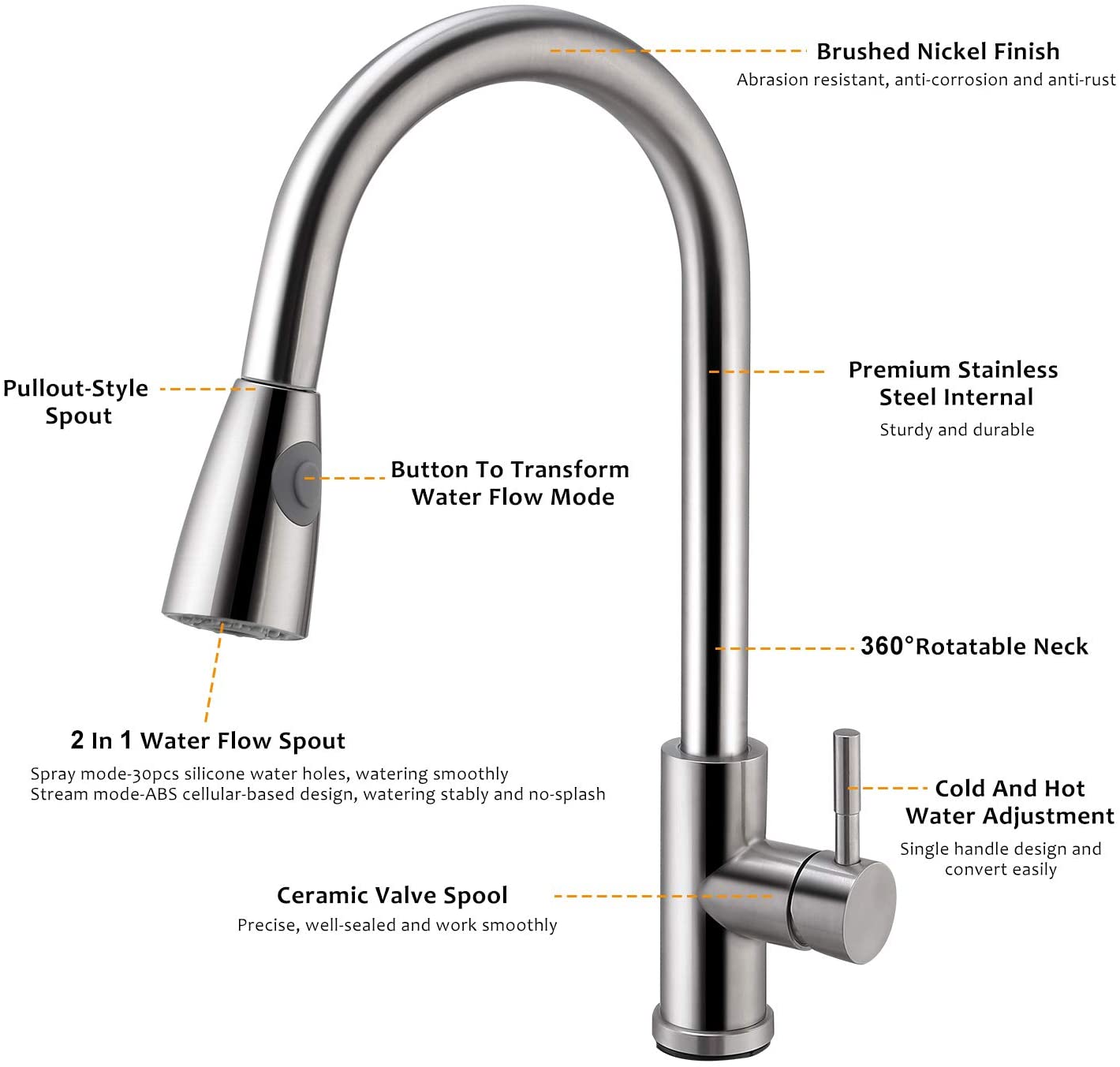 Kitchen Faucets Single Handle Kitchen Home Improvement - DailySale