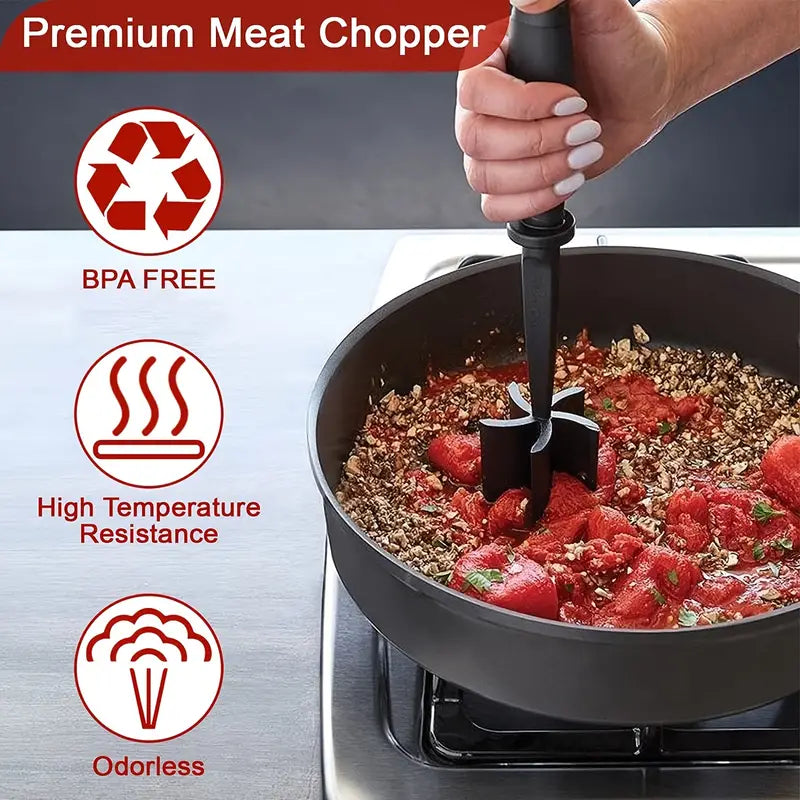 Kitchen Meat Chopper Ground Beef Masher Utensil Heat Resistant Non-Stick Kitchen Tools & Gadgets - DailySale