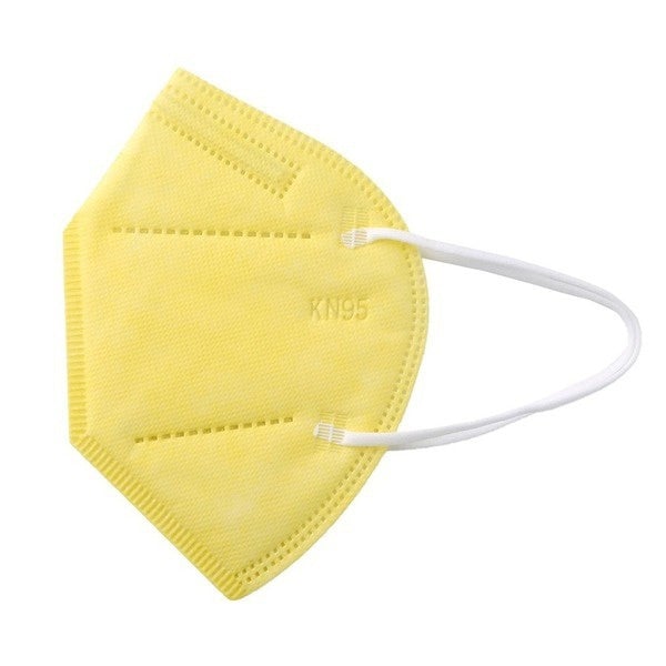 KN95 5-Layer Breathable Mask Face Masks & PPE Yellow 50-Pack - DailySale